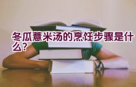 冬瓜薏米汤的烹饪步骤是什么？