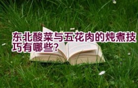 东北酸菜与五花肉的炖煮技巧有哪些？