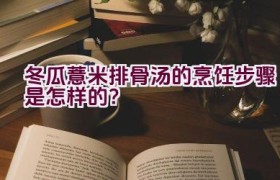 冬瓜薏米排骨汤的烹饪步骤是怎样的？