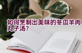 如何烹制出美味的冬瓜羊肉丸子汤？