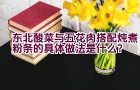 东北酸菜与五花肉搭配炖煮粉条的具体做法是什么？