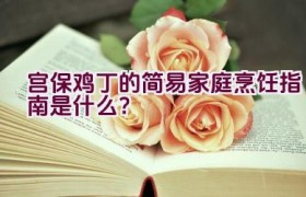 宫保鸡丁的简易家庭烹饪指南是什么？