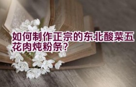 如何制作正宗的东北酸菜五花肉炖粉条？