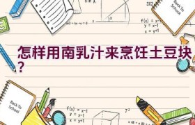 怎样用南乳汁来烹饪土豆块？