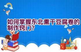 如何掌握东北熏干豆腐卷的制作窍门？