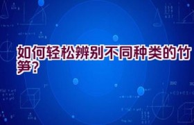 如何轻松辨别不同种类的竹笋？