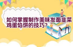 如何掌握制作美味发面韭菜鸡蛋馅饼的技巧？