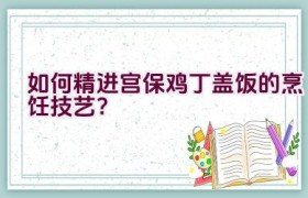 如何精进宫保鸡丁盖饭的烹饪技艺？