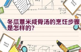 冬瓜薏米咸骨汤的烹饪步骤是怎样的？