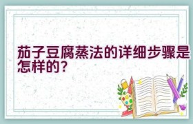 茄子豆腐蒸法的详细步骤是怎样的？