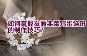 如何掌握发面韭菜鸡蛋馅饼的制作技巧？