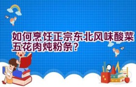 如何烹饪正宗东北风味酸菜五花肉炖粉条？