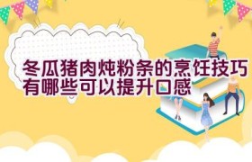 冬瓜猪肉炖粉条的烹饪技巧有哪些可以提升口感