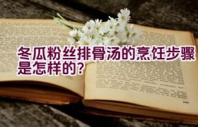 冬瓜粉丝排骨汤的烹饪步骤是怎样的？