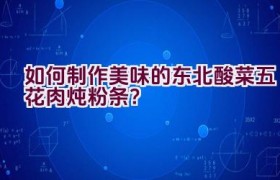 如何制作美味的东北酸菜五花肉炖粉条？