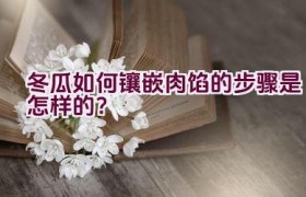 冬瓜如何镶嵌肉馅的步骤是怎样的？