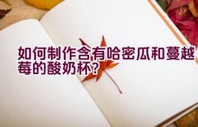 如何制作含有哈密瓜和蔓越莓的酸奶杯？