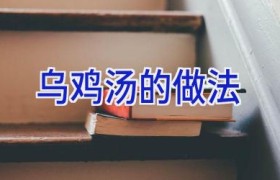 乌鸡汤的做法
