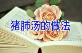 猪肺汤的做法