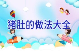 猪肚的做法大全