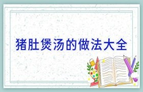 猪肚煲汤的做法大全