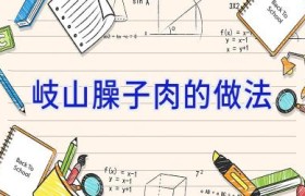 岐山臊子肉的做法