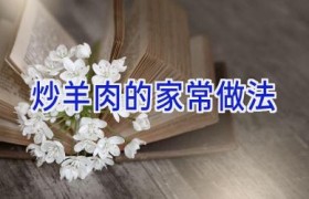 炒羊肉的家常做法