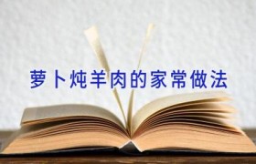 萝卜炖羊肉的家常做法