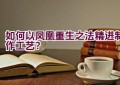 如何以凤凰重生之法精进制作工艺？