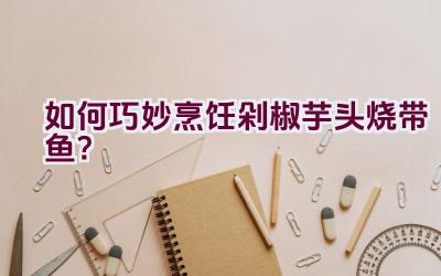 如何巧妙烹饪剁椒芋头烧带鱼？插图