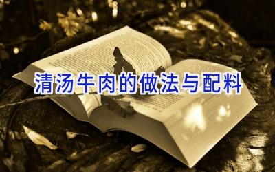 清汤牛肉的做法与配料插图 清汤牛肉的做法与配料插图